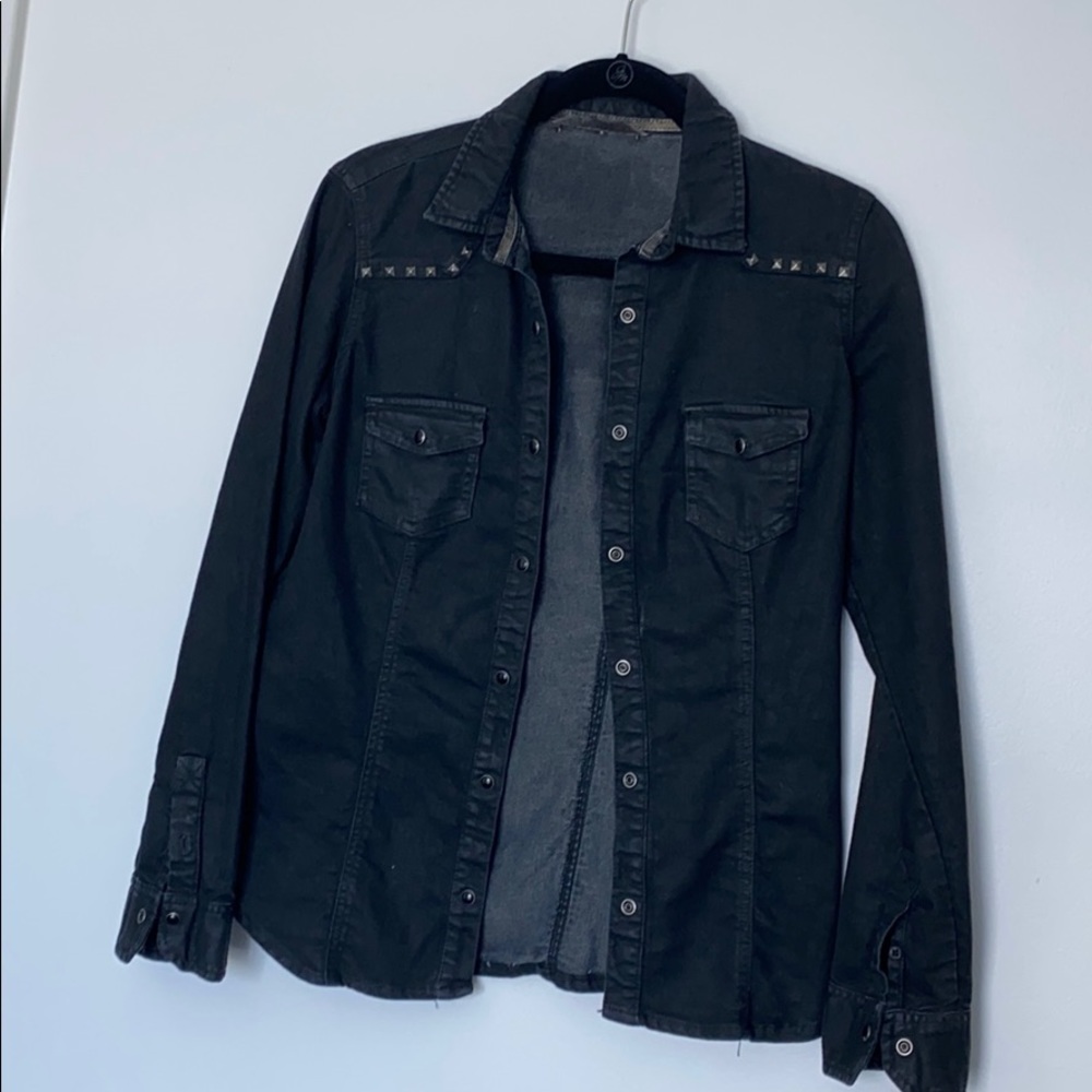 Studded denim shirt